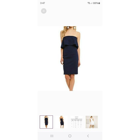 Gianni Bini dress M Medium Midi Navy Blue Sleeveless Sleek Business Skirt - Picture 11 of 12